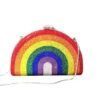 Lola + The Boys Crystal Encrusted Rainbow Clutch