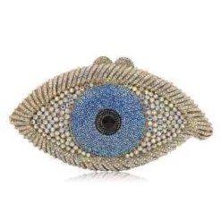 Lola + The Boys Girls Crystal Evil Eye Clutch