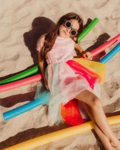 Lola + The Boys Double Rainbow Crystal Sunglasses