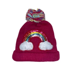 Lola & The Boys Fuzzy Rainbow Fringe Beanies