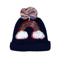Lola & The Boys Fuzzy Rainbow Fringe Beanies