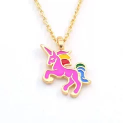 Lola + The Boys Gold Unicorn Necklace Jewelry