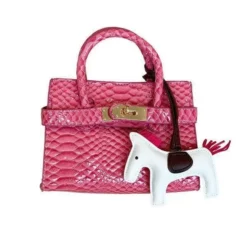 Lola + The Boys Girls Mini Faux Croc Purse With Horse