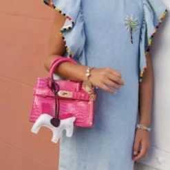 Lola + The Boys Girls Mini Faux Croc Purse With Horse