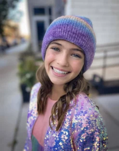 Lola & The Boys Ombre Stripe Beanie