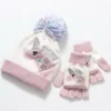 Lola + The Boys Pink Unicorn Hat And Glove Set Girls