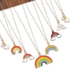 Lola + The Boys Girls Rainbow Charm Necklace