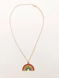 Lola + The Boys Girls Rainbow Charm Necklace