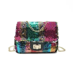 Lola + The Boys Handbags Rainbow Sequin Flip Coco Purse