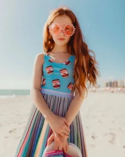 Lola + The Boys Girls Round Crystal Sunglasses