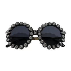 Lola + The Boys Girls Round Crystal Sunglasses