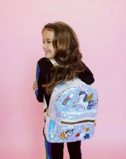 Lola + The Boys Sequin Unicorn Patch Mini Backpack Girls
