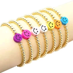 Lola + The Boys Jewelry Smiley Gold Bracelets