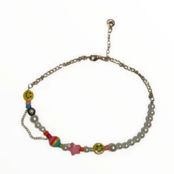 Lola + The Boys New Arrivals Smiley Pearl Chain Choker