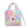 Lola + The Boys Tie Dye Pastel Unicorn Fuzzy Purse