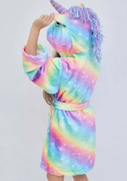 Lola + The Boys Girls Unicorn Rainbow Star Robe