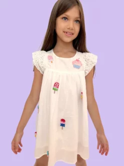 Lola + The Boys New Arrivals All About Beaded Ice Cream Ruffle Dress