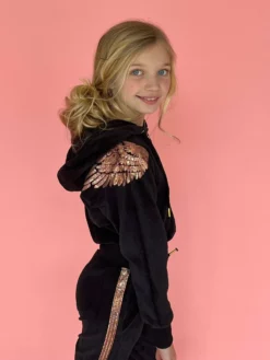 Lola + The Boys Angel Wing Velour Set Girls