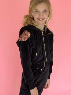 Lola + The Boys Angel Wing Velour Set Girls