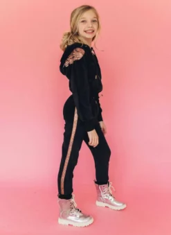 Lola + The Boys Angel Wing Velour Set Girls