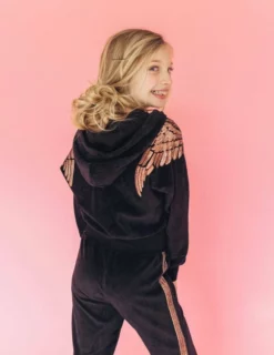 Lola + The Boys Angel Wing Velour Set Girls