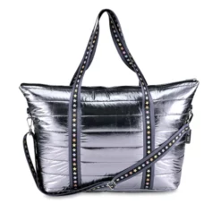 Top Trenz Girls Metallic Tufted Weekender Bags
