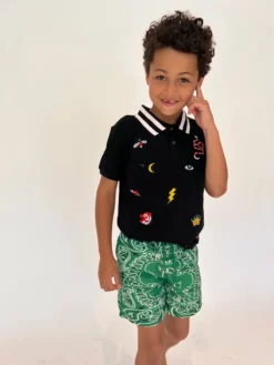 Lola + The Boys Bandana Print Swim Short