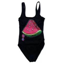 Lola + The Boys New Arrivals Bead Watermelon Swimsuit Black