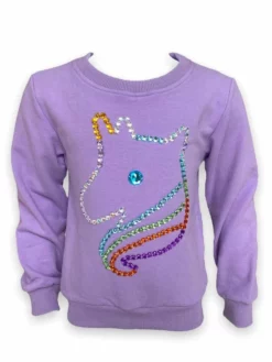 Lola + The Boys Beaded Gems Unicorn Sweatshirt New Arrivals