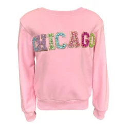 Lola + The Boys Chicago Gem Sweatshirt - Pink New Arrivals