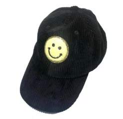 Lola + The Boys Girls Black Smiley Baseball Hat