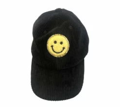 Lola + The Boys Girls Black Smiley Baseball Hat