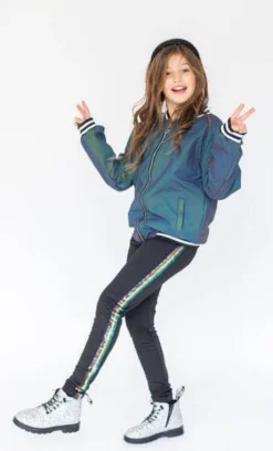 Lola + The Boys New Arrivals Rainbow Sequin Stripe Leggings