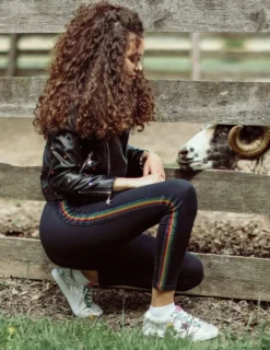 Lola + The Boys New Arrivals Rainbow Sequin Stripe Leggings