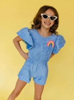 Lola + The Boys Terry Rainbow Romper New Arrivals
