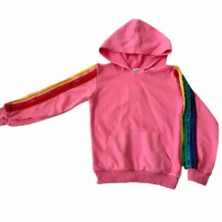 Lola + The Boys New Arrivals Bright Pink Rainbow Sequin Tracksuit