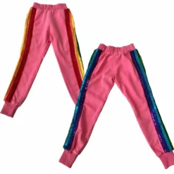 Lola + The Boys New Arrivals Bright Pink Rainbow Sequin Tracksuit