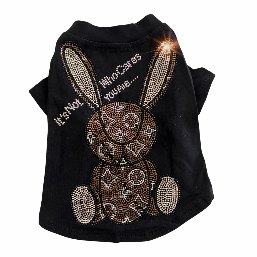 Lola + The Boys New Arrivals Fancy Rhinestone Pup Shirt 3 Lola + The Boys New Arrivals Fancy Rhinestone Pup Shirt