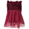Lola + The Boys Burgundy Sequin Dress Girls