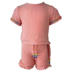 Lola + The Boys Girls Candy Beaded Ruffle Set Pink 8 Lola + The Boys Girls Candy Beaded Ruffle Set Pink
