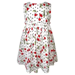Lola + The Boys Girls Cherry Polka Dot Dress