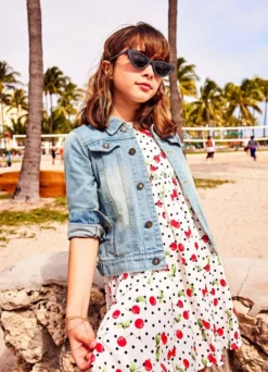 Lola + The Boys Girls Cherry Polka Dot Dress