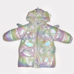 Lola + The Boys Iridescent Unicorn Puffer Coat