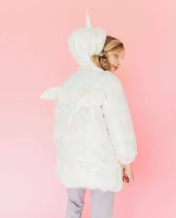 Lola + The Boys Iridescent Unicorn Puffer Coat