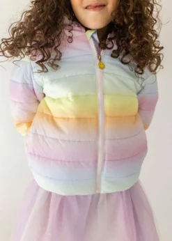 Lola + The Boys Ombre Puffer Lightweight Jacket