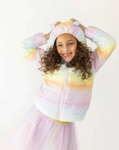 Lola + The Boys Ombre Puffer Lightweight Jacket