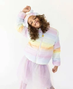 Lola + The Boys Ombre Puffer Lightweight Jacket