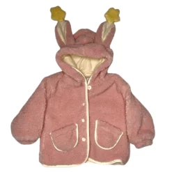 Lola + The Boys Girls Fluffy Bunny Star Coat