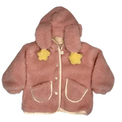 Lola + The Boys Girls Fluffy Bunny Star Coat