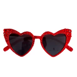 Lola + The Boys Crystal Encrusted Heart Sunnies